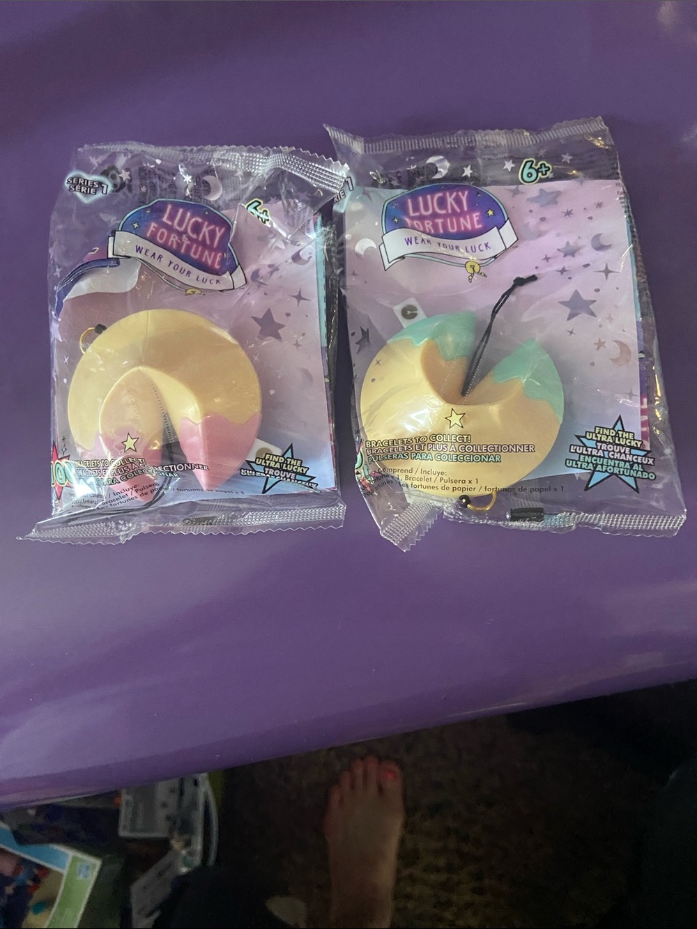 Lucky Fortune Wear Your Luck Pastel Fortune Cookie Keychain Set